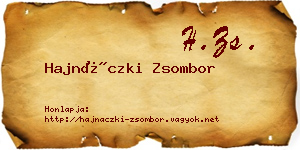 Hajnáczki Zsombor névjegykártya
